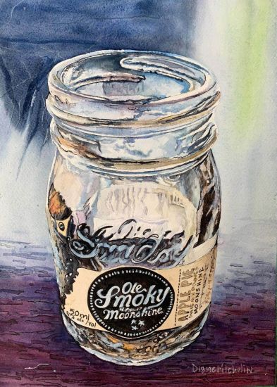 watercolor painting of a jar done by Diane Michelin
